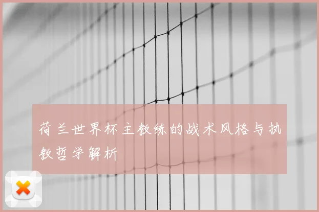 荷兰世界杯主教练的战术风格与执教哲学解析